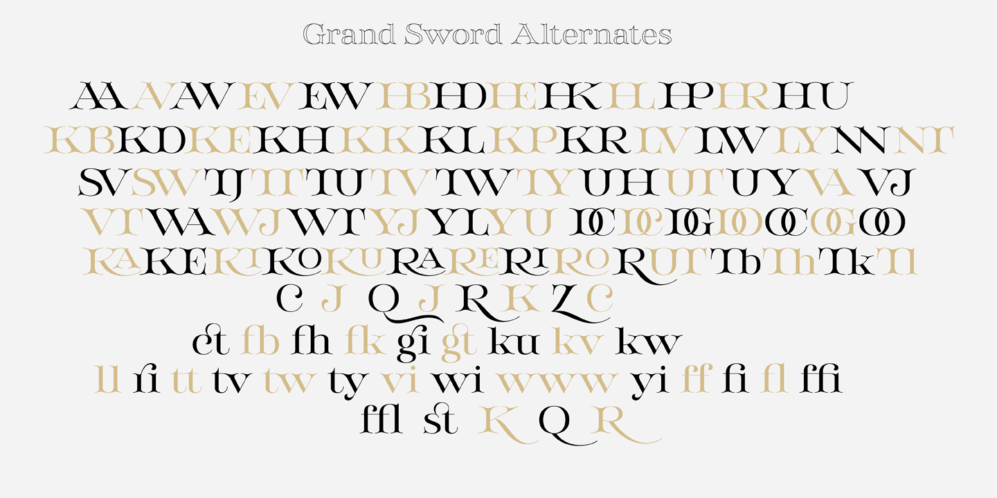 Пример шрифта Grand Sword Regular
